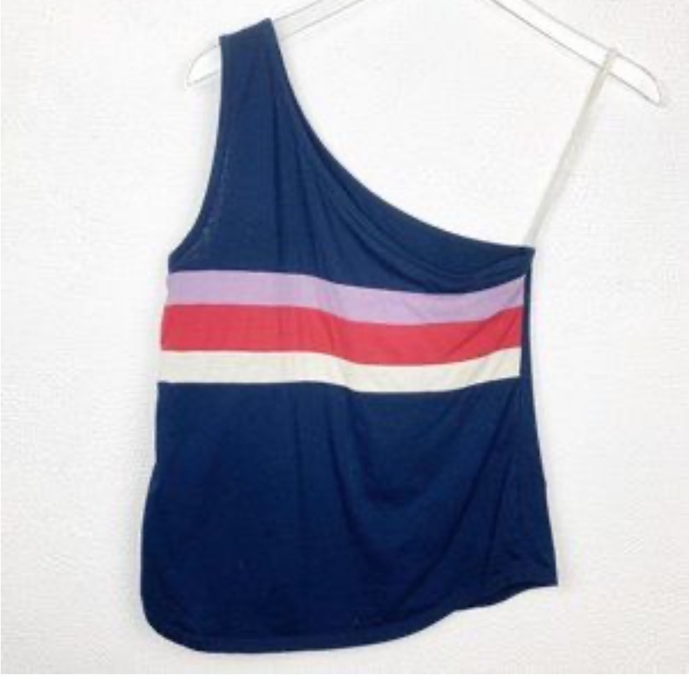 FREE PEOPLE X CAMP COLLECTION ONE SHOULDER RETRO TANK TOP SIZE MEDIUM - Picture 7 of 8